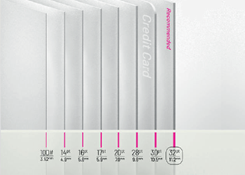 varies thickness for paper business card