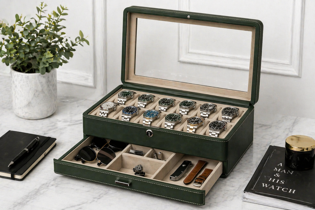 Drawer (Slide-Out) Leather Box in dubai