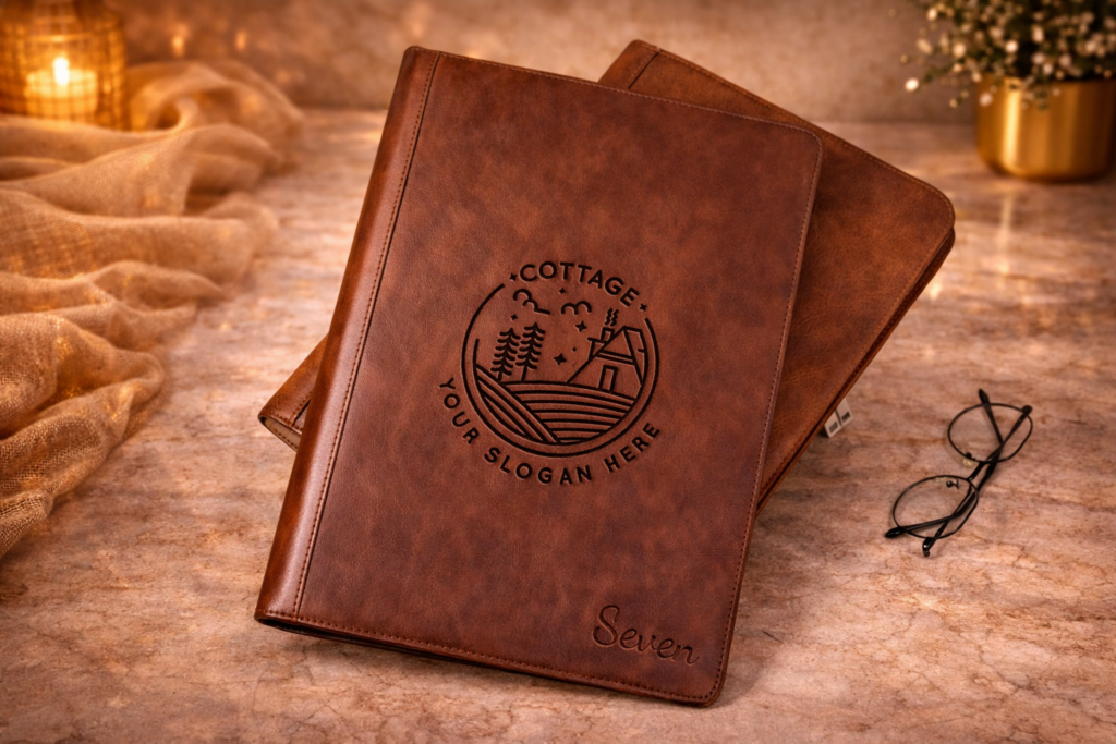 Leather luxury folders and accessories