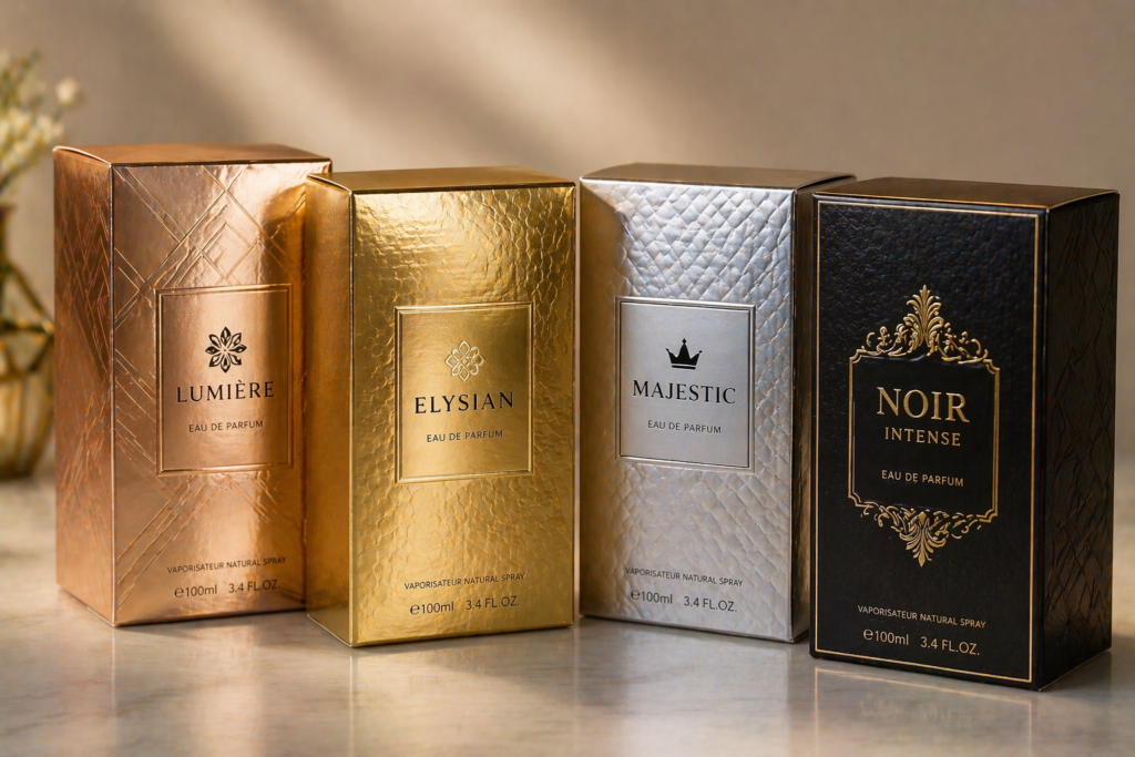 Metallic Board Perfume gift Boxes